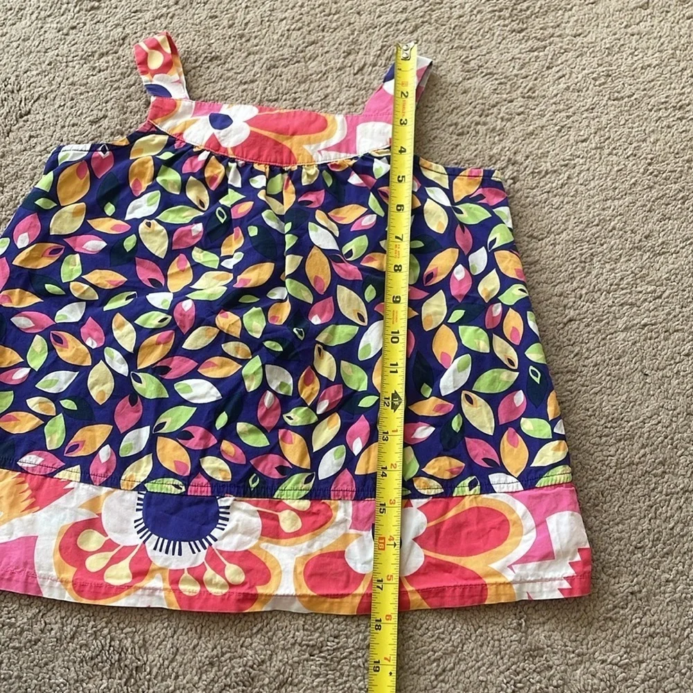Hanna Andersson Cotton Little Girls Dress Size 6/7 Boho Colorful Floral Jumper